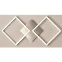 Wall Art 2 Large Square LED Wall Flush Light - Silver