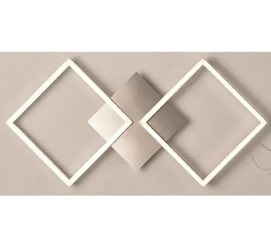 Wall Art 2 Large Square LED Wall Flush Light - Silver