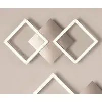 Wall Art 2 Small Square LED Wall Flush Light - Silver