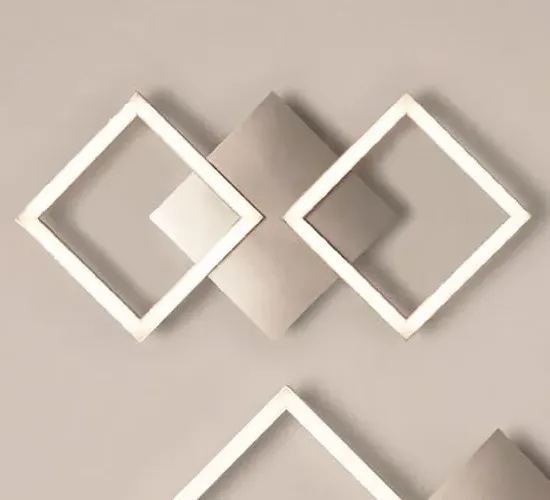 Wall Art 2 Small Square LED Wall Flush Light - Silver image