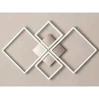 Wall Art 4 Square LED Wall Flush Light - Silver