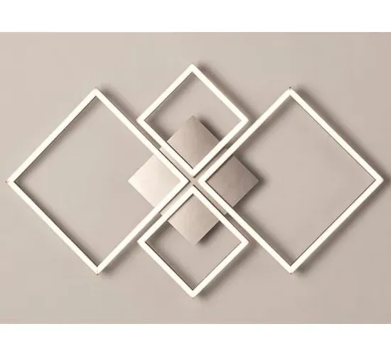 Wall Art 4 Square LED Wall Flush Light - Silver