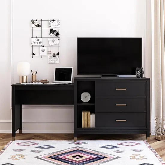 Waller 3-in-1 TV Stand with 3 Drawers - Black, MDF product