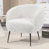 Waller Fabric Bedroom Chair - Lamb White