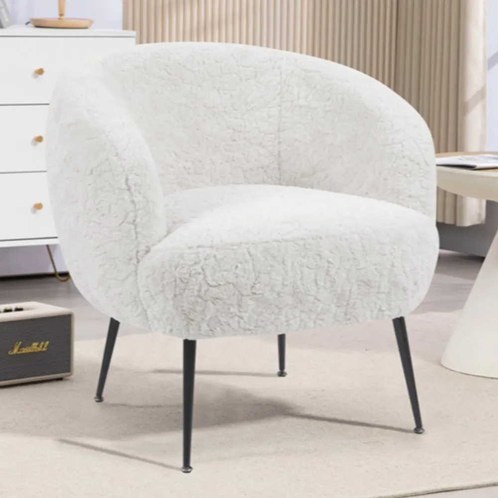 Waller Fabric Bedroom Chair - Lamb White