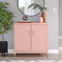 Waller Storage Cabinet with 2 Doors - Pale Pink, MDF