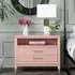Waller Wide Bedside Cabinet with 2 Drawers - Pale Pink, MDF