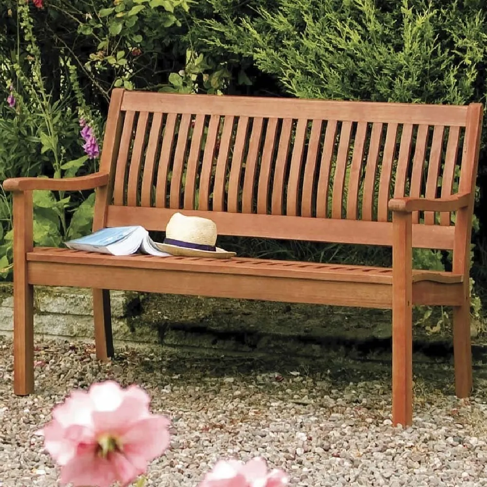 Walsall 2-Seater Garden Bench - Natural, Wood