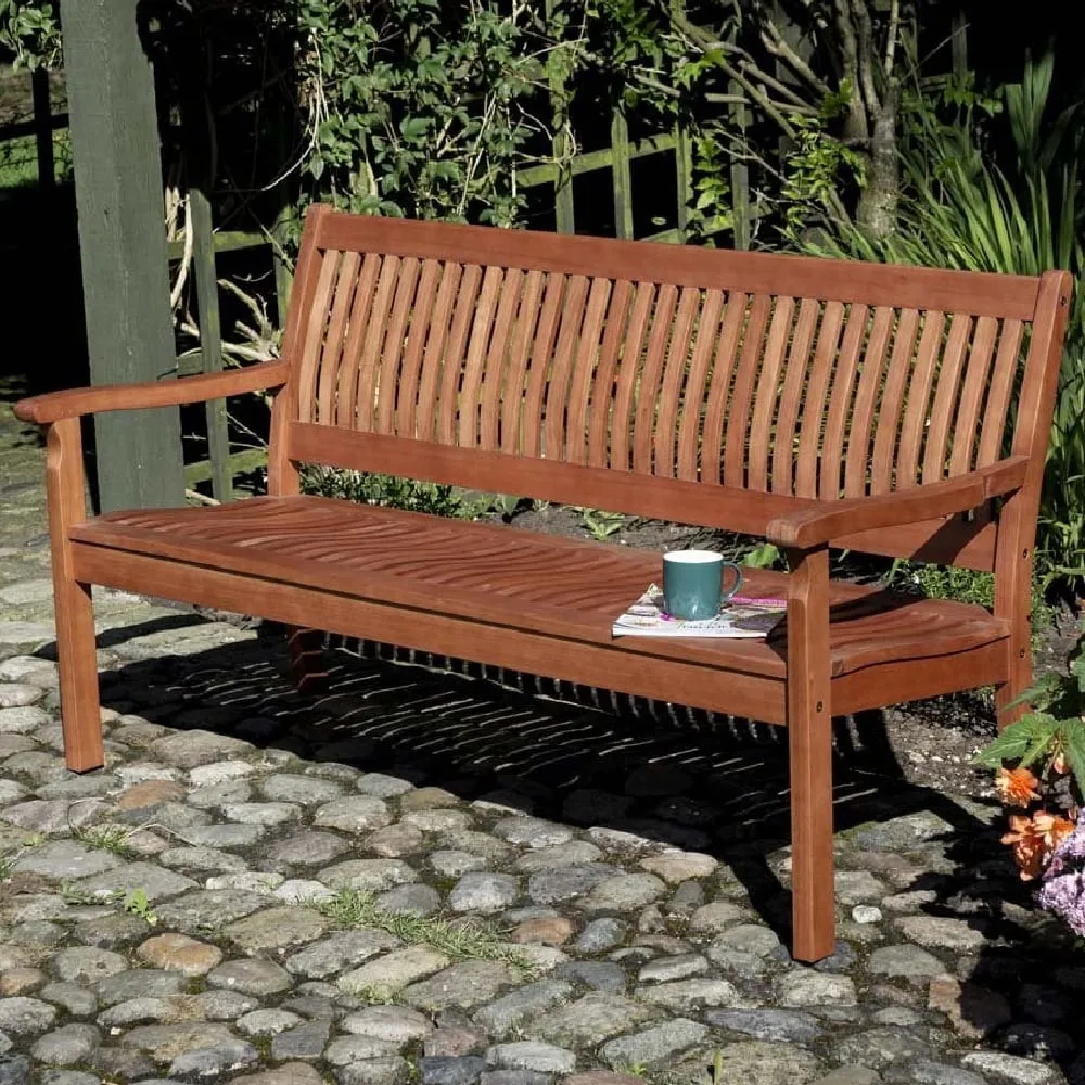 Walsall 3-Seater Garden Bench - Natural, Wood