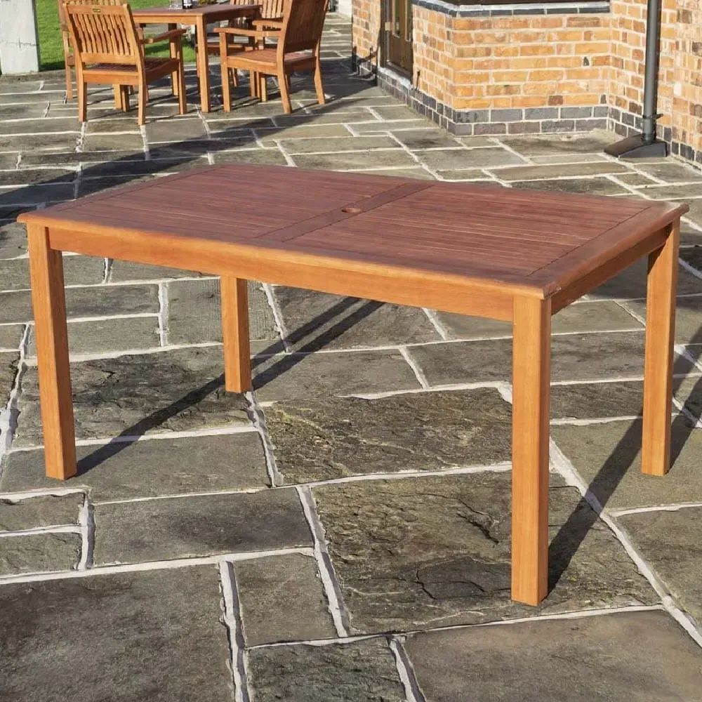Walsall Rectangular Garden Dining Table - Honey Brown, Wood