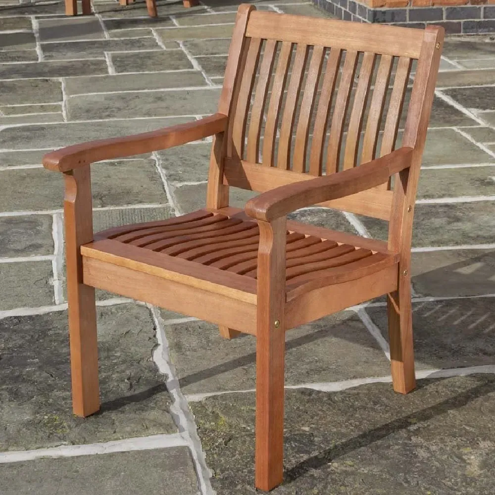 Walsall Wooden Garden Armchair - Honey Brown image