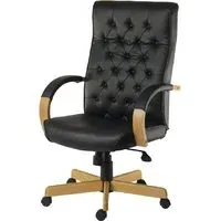 Waltham Office Chair with Gas Lift - Black, Fabric