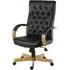 Waltham Office Chair with Gas Lift - Black, Fabric