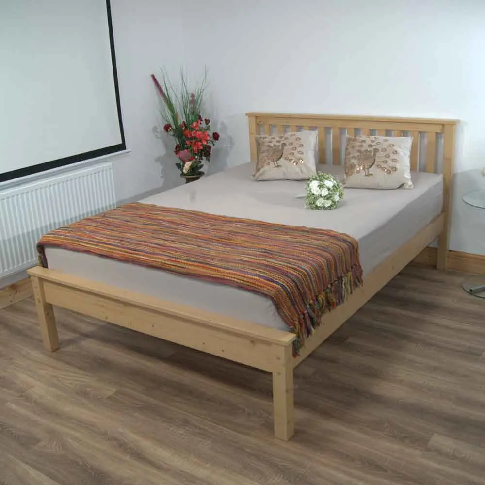 Waltham Small Double Bed Frame - Waxed Pine
