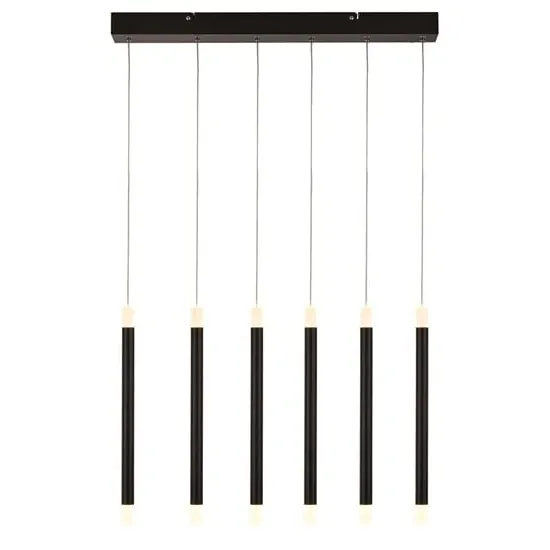 Wands LED 6 Light Bar Ceiling Pendant - Black, Steel