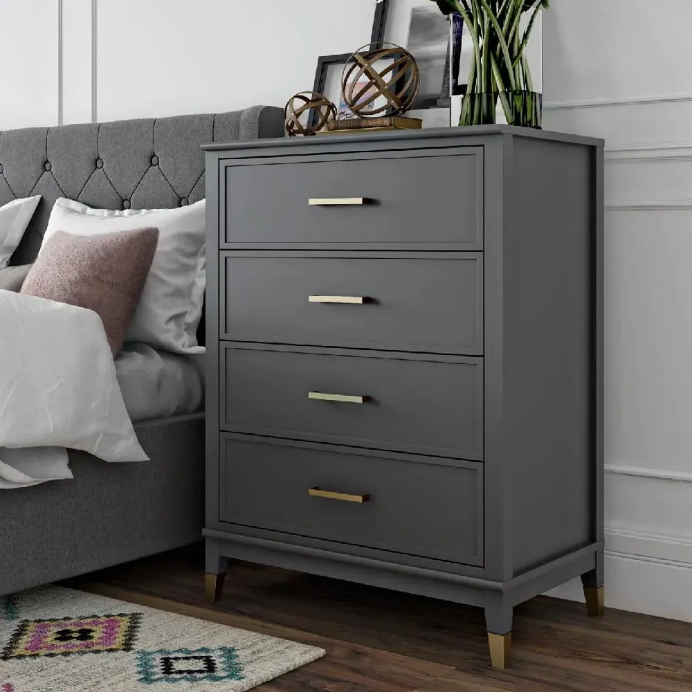 Wantagh 4-Drawer Chest of Drawers - Graphite Grey, Wood