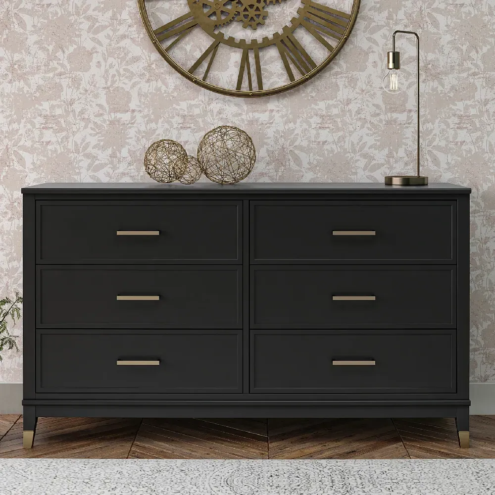 Wantagh 6-Drawer Chest - Black, MDF Wood product