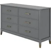 Wantagh 6-Drawer Chest of Drawers - Graphite Grey, Wood