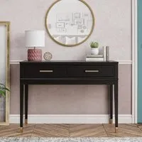 Wantagh Console Table with 2 Drawers - Black, Wood