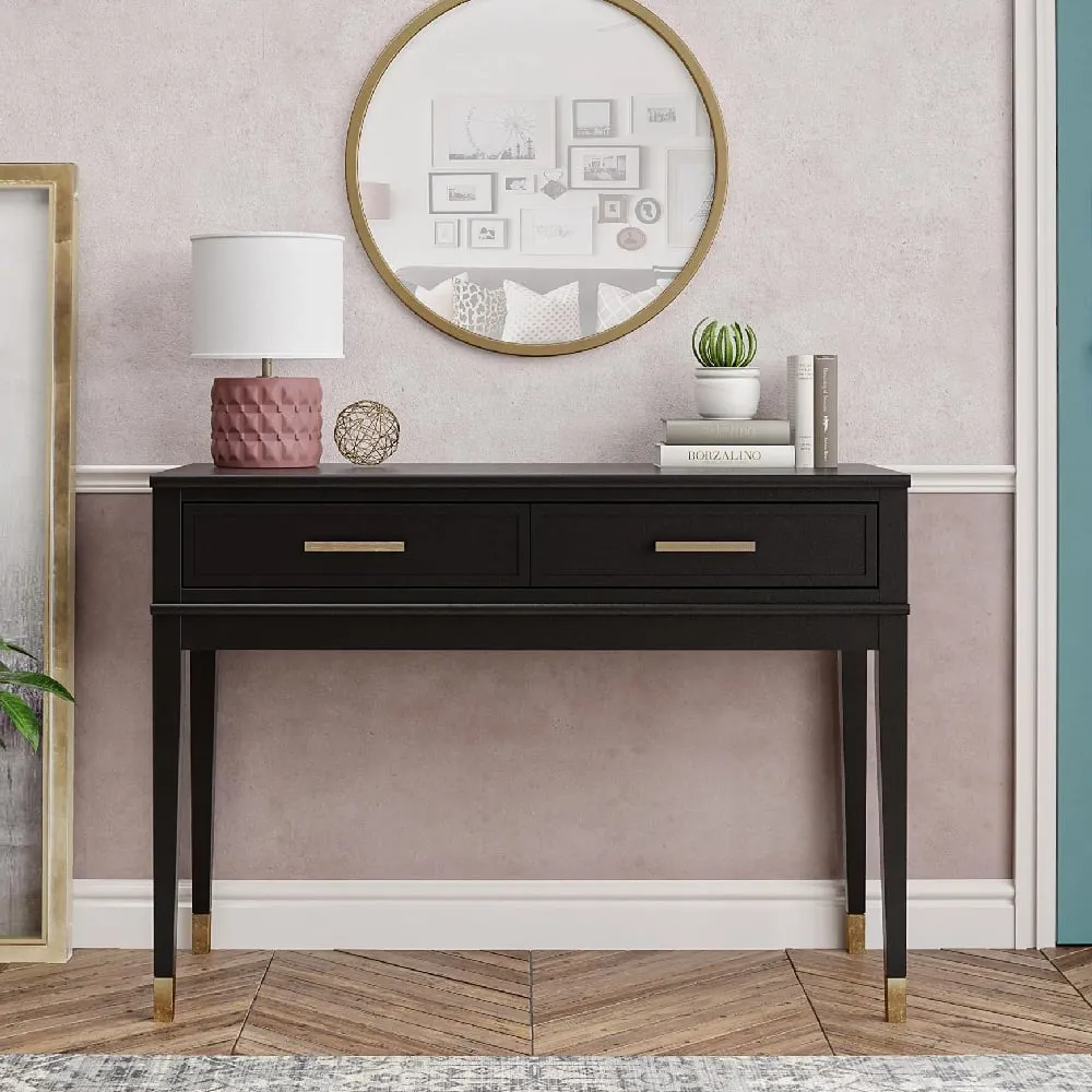 Wantagh Console Table with 2 Drawers - Black, Wood image