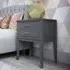 Wantagh End Table with 2 Drawers - Grey, Wood