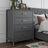 Wantagh 4-Drawer Chest of Drawers - Graphite Grey, Wood alternate view