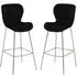 Warden Bar Chairs - Black, Velvet