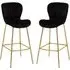 Warden Bar Chairs - Black, Velvet