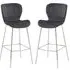 Warden Bar Chairs - Grey, Velvet