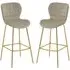 Warden Bar Chairs - Mink, Velvet