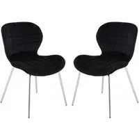 Warden Dining Chairs - Black, Velvet