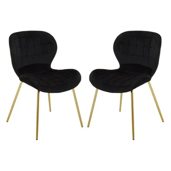 Warden Dining Chairs - Black, Velvet image
