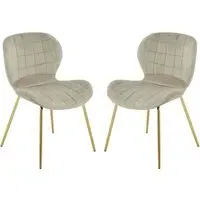 Warden Dining Chairs - Mink, Velvet