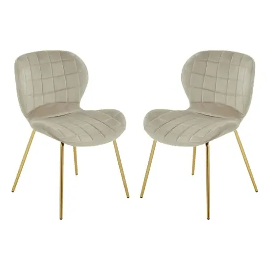 Warden Dining Chairs - Mink, Velvet