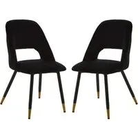 Warns Dining Chairs - Black, Velvet alternate view