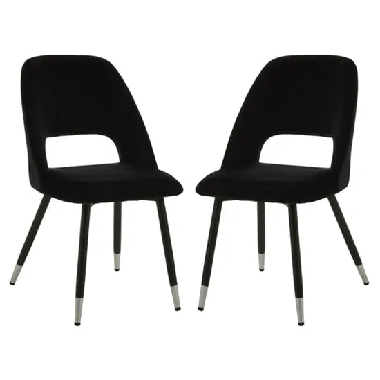 Warns Dining Chairs - Black, Velvet