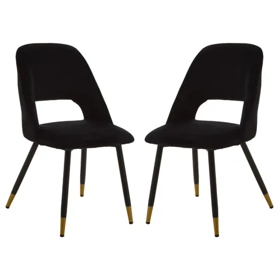 Warns Dining Chairs - Black, Velvet image