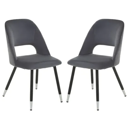 Warns Dining Chairs - Grey, Velvet