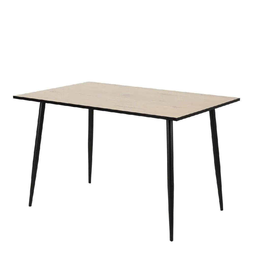 Warren Rectangular Dining Table - Black, White Oak
