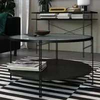 Warren Round Coffee Table - Black, Glass