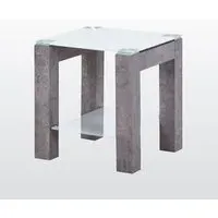 Warren Square End Table - White, Glass