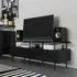 Warren TV Stand with 2 Drawers - Black, Glass