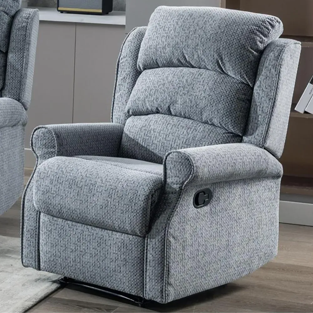 Warth 1-Seater Recliner Sofa - Steel Blue, Fabric