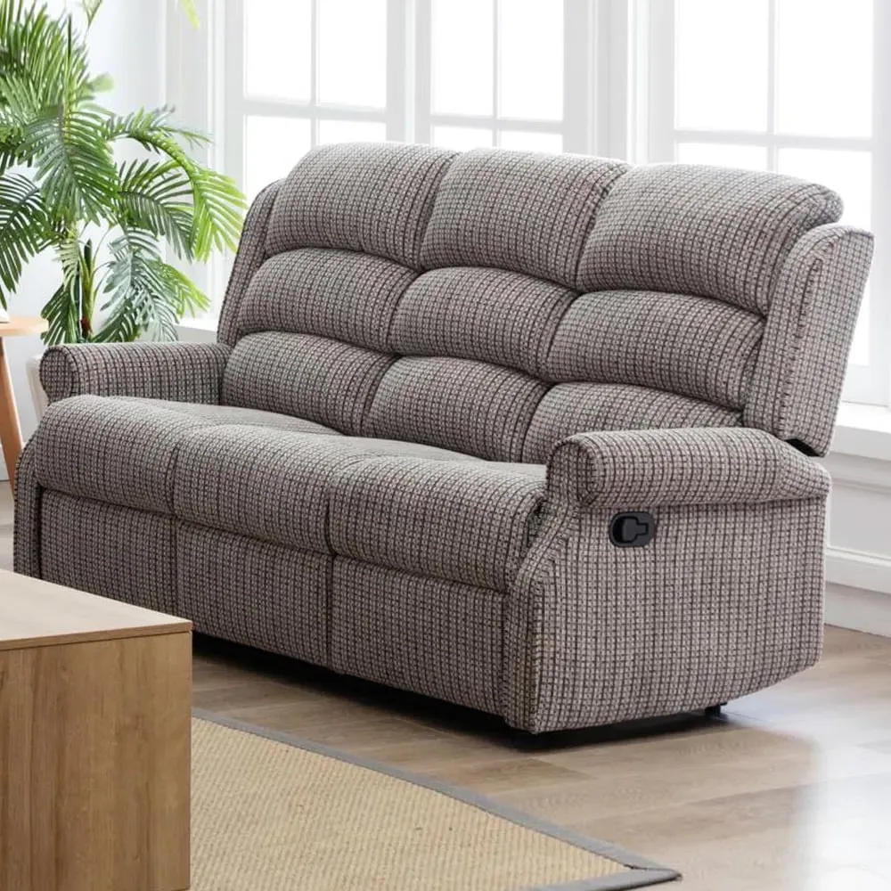 Warth 3-Seater Recliner Sofa - Latte, Fabric