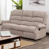 Warth 3-Seater Recliner Sofa - Natural, Fabric