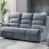 Warth 3-Seater Recliner Sofa - Steel Blue, Fabric