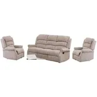 Warth 3+1+1 Recliner Sofa Set - Natural, Fabric