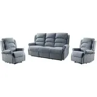 Warth 3+1+1 Seater Recliner Sofa Set - Steel Blue, Fabric