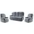 Warth 3+1+1 Seater Recliner Sofa Set - Steel Blue, Fabric