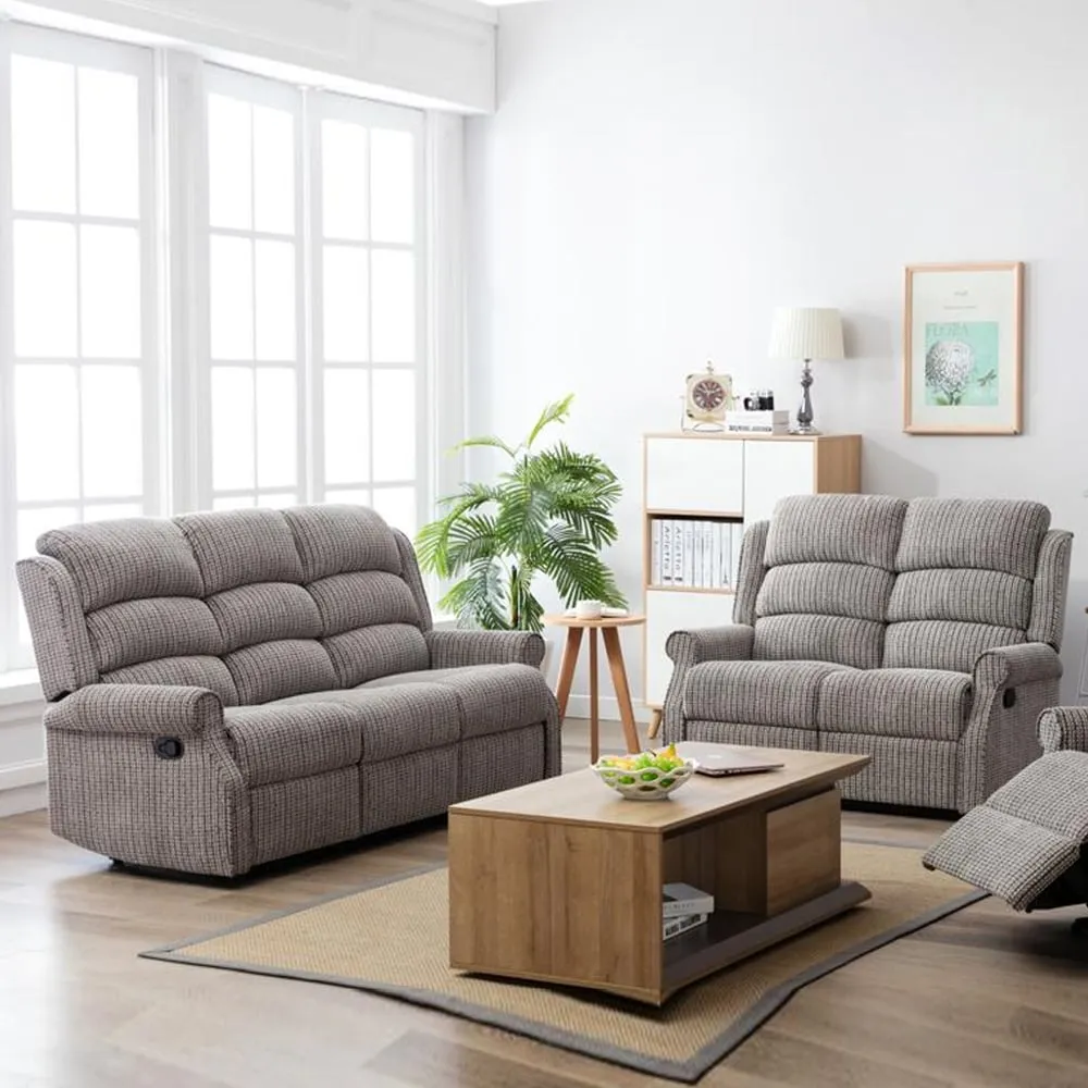 Warth 3+2 Recliner Sofa Set - Latte, Fabric